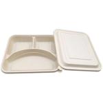 Restaurant Clamshell Food Container Biodegradable Bento Box Heat Resistance