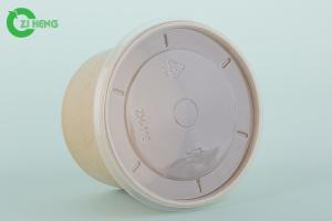 Wholesale 500 ML Brown Disposable Paper Bowls With Lids Flexo Printing FDA Certificate from china suppliers