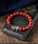 Feng Shui Wealth Bracelet Red Cinnabar Natural Crystal Onyx Relief Reiki Healing