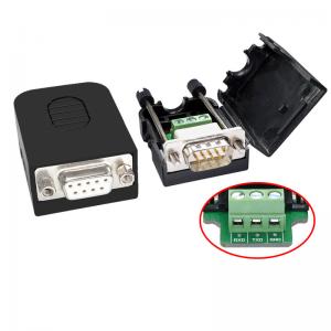 China DB9 D Sub 9 Pin RS232 Serial Port Connectors to 3-pin Terminal Blocks Adapter on sale