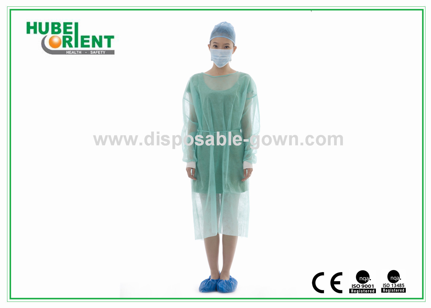 Soft Disposable Medical Use Non-Woven Isolation Gowns With Knitted Cuffs For Medical Environment