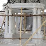Large Marble Gazebo Roman Column Pavilion Natural Stone Hand Carved Decorative