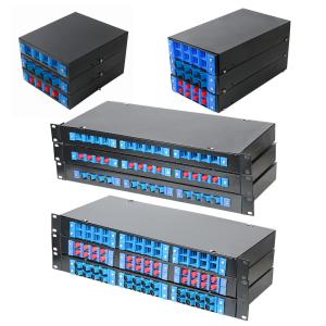 Wholesale 4 8 12 24 Port 19&quot; Optic Fiber FC SC LC ST Connector Junction Box Wall or Rack Mount from china suppliers