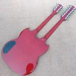 Red EDS1275 Custom Shop double Neck Electric Guitar 6/12 strings Wholesale