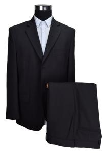 Wholesale Excellent Workmanship Mens Tailored Tuxedo Suit 2 Piece Black T/R Fabric from china suppliers