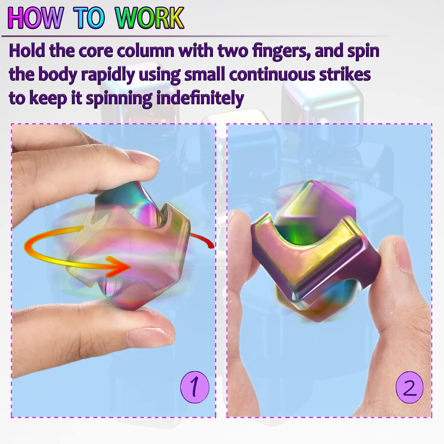 ADHD Teens Metal Fidget Spinner Toys Cube for Stress Relief Anxiety Relief