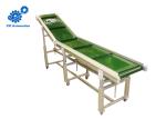 Green PVC Belt Incline Conveyor Systems Easy Operation Running Smoothly