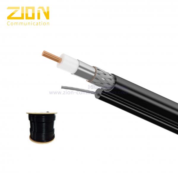 Quality RG11 with Steel Messenger CATV Coaxial Cable CCS with PE Jacket for Outdoor for sale