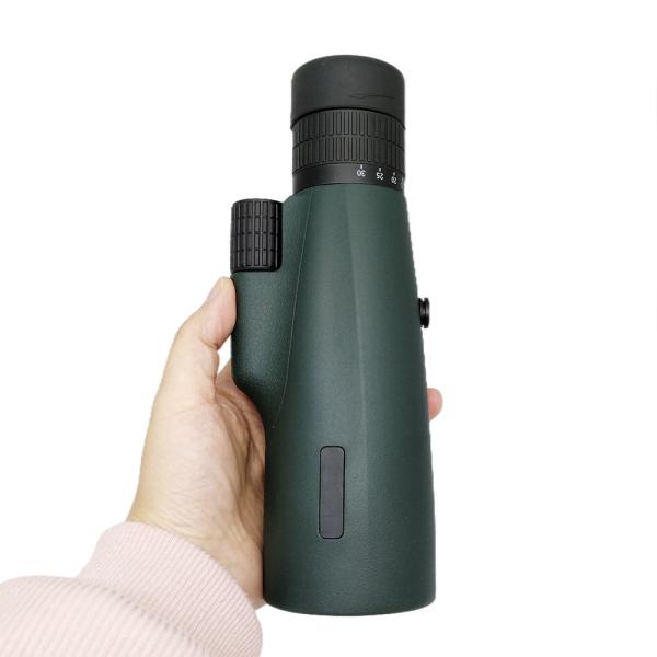 10-30×50 Green Zoom Monocular Telescope Smartphone Adapter Portable For Camping