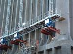 Custom Red Single Lifting Mast Climbing Work Platform For Building Cleaning