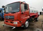 Red Used DONGFENG Water Sprinkler Truck 8 10 12 Cbm LHD With Diesel Fuel Type
