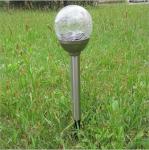 Waterproof Solar Powered Crackle Ball Decorative Stick Light for Garden and