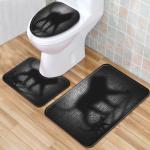 Halloween Polyester Fiber Toilet Mat Set Bathroom Three Piece Bath Rug Set