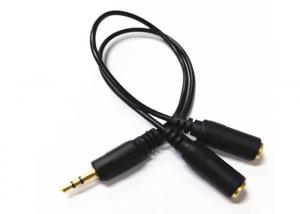 Wholesale Gold Plated Y Splitter Cable / Audio Video Cable Right Angle 3.5 Mm Diameter from china suppliers