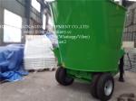 Green Vertical TMR Mixers For Feeding Animal , Cow Cattle Feeding Mixer
