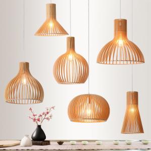 Wholesale Modern hand made retro wooden pendant lights Japan style Tea Room Secto Octo 4241 Pendant lamp Droplight(WH-WP-41) from china suppliers