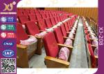 Eco - friendly Wooden Armrest Auditorium Folding Theater Seats With Row Number