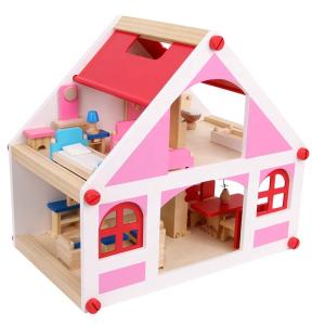 Wholesale 37.5cm Casa Vintage Wooden Dollhouse Furniture DIY Miniature from china suppliers