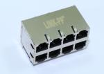 HR892430C Stacked RJ45 2x4 With 1000 Base - T Magnetics Connector LPJG47578CNL