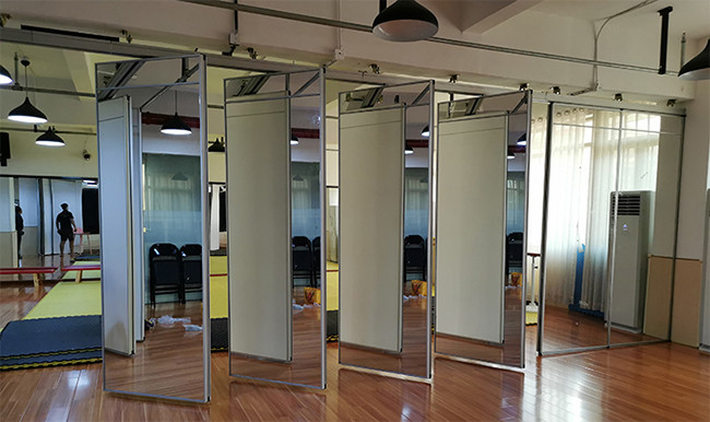 Dance Room Mirror Glass Movable Wall 12mm Glass Partition Acoustic