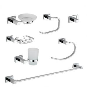 Wholesale Modern Square SUS304 Bar Bathroom Hardware Accessories 7 Piece Wall Mounted from china suppliers
