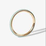 Pink Enamel 18K Gold Plated Rings Solid 925 Sterling Silver Stacking Rings