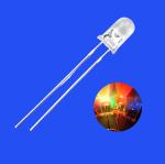 5mm RGB Full Color 3000-4000mcd Round Head Clear Lens 7 Color Slow Flashing