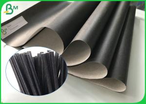 Wholesale Custom Recyclable Food Grade Paper Roll 60gsm Printable Black Straw Paper Roll from china suppliers