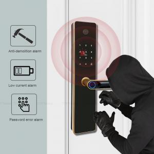 Wholesale Tuya App Front Door Smart Lock With Handle Fingerprint IC Card Password Access from china suppliers