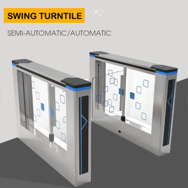 Full Automatic Swing Security Turnstile Gate Fast Speed DC Brushless Motor 50W