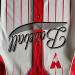 Full Size Boys Baseball Jersey , 300gsm Powersports Custom Baseball T Shirts