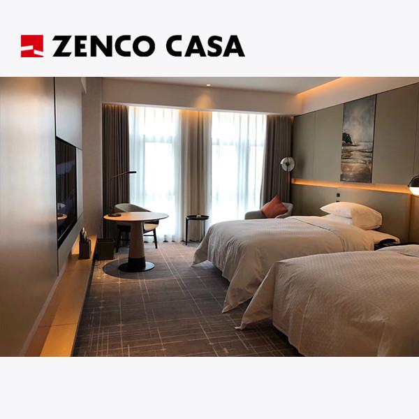 Iso14001 Modern Style Hotel Bedroom Furnitures Includes Twin Beds And Bedside