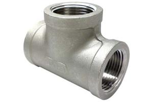 Wholesale SS304 316 Stainless Steel Casting Pipe Fitting BSPT NPT Thread Screwed Tee from china suppliers