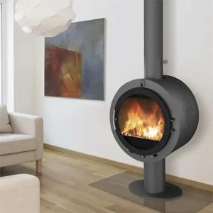 Wholesale Wall Mounted Wood Burning Floating Fireplace Hanging Ceiling Round Design Fireplace from china suppliers