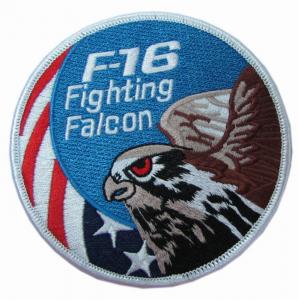 China 4'' F-16 Fighting Falcon Iron On Embroidered Patches on sale