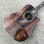 All Solid Koa Wood 45 D 41 Real Abalone Acoustic Electric Guitar with Ebony