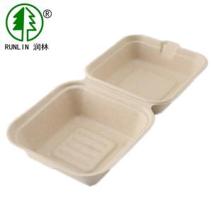 Wholesale Coastal Disposable Bagasse Clamshell Box Compostable Burger Box Renewable Bagasse Fibre from china suppliers