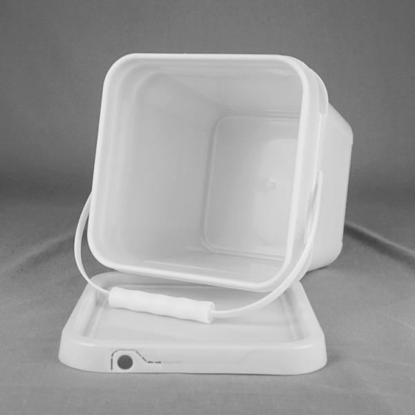 White Rectangular 5 Liter Plastic Bucket Heat Transferprinting