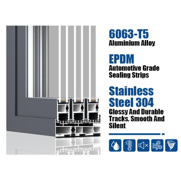 Wind Resistant Thermal Break Aluminium Exterior Sliding Window