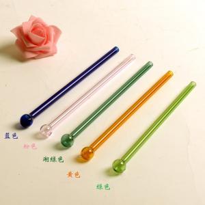 China Colorful Glass Drinking Straws Stick Stirrer bar on sale