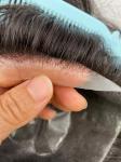 INJECTION Thin Skin V-loop Human Hair Man Toupee Men Wig 1 Piece INDIAN Hair