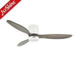 Low Noise 35W Decorative Solid Wood Flush Mount Ceiling Fan With LED Light