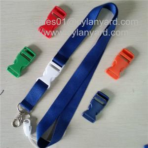 Wholesale Dyed coloured polyester neck lanyards with dyed colored plastic release buckle, from china suppliers