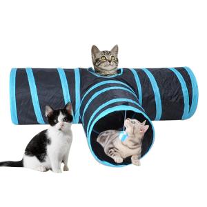 Wholesale Portable Collapsible 3 Way Cat Tunnel With Pom Ball from china suppliers