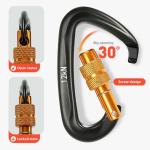 OEM Acceptable Aluminum Screw Lock Carabiner Clip for Climbing Customized Finish