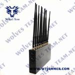 UHF VHF Indoor Signal Jammer 12W 3G 4G GPS WiFi LoJack 10 Antenna