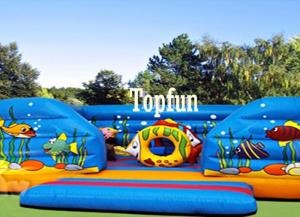 China Multi-color Ocean World Inflatable Jumping Castle , Kids Nice Outdoor Jumping Games on sale