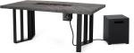 Black Or Dark Gray Rectangular Fire Pit Table Liquefied Petroleum Gas