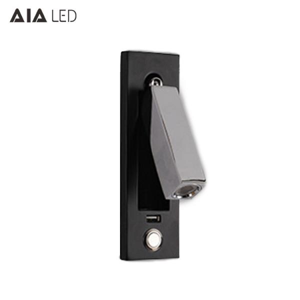 impaction hotel wall light with usb port 3W usb book lighting rechargeable