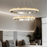 Modern Hotel Lobby Crystal Chandelier Villa Living Room Loft Staircase Round